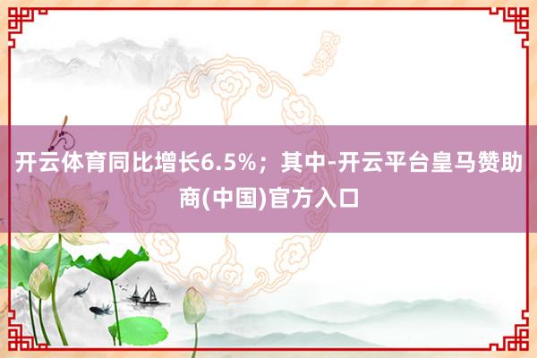 开云体育同比增长6.5%；其中-开云平台皇马赞助商(中国)官方入口