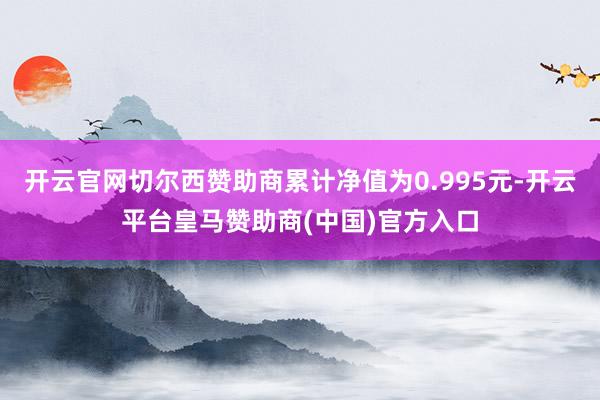 开云官网切尔西赞助商累计净值为0.995元-开云平台皇马赞助商(中国)官方入口