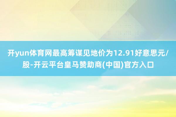 开yun体育网最高筹谋见地价为12.91好意思元/股-开云平台皇马赞助商(中国)官方入口